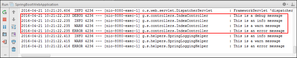 Logging Output with Spring Active Profiles