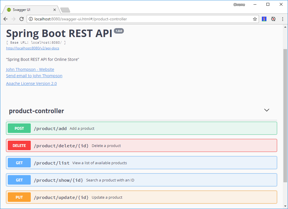 Spring Boot RESTful API Documentation 
