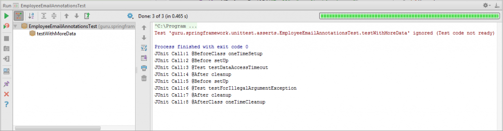 JUnit Output in IntelliJ 